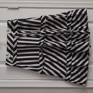 Ann Taylor Loft black and white striped cotton skirt